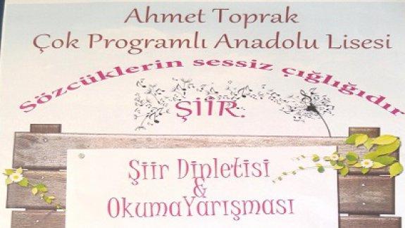 Ahmet Toprak Çok Programlı Anadolu Lisemizde Şiir Dinletisi ve Okuma Yarışması Düzenlendi